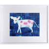 Cow Print 11x14 Horizontal Frame, Blue - Wall Décor - 1 - thumbnail
