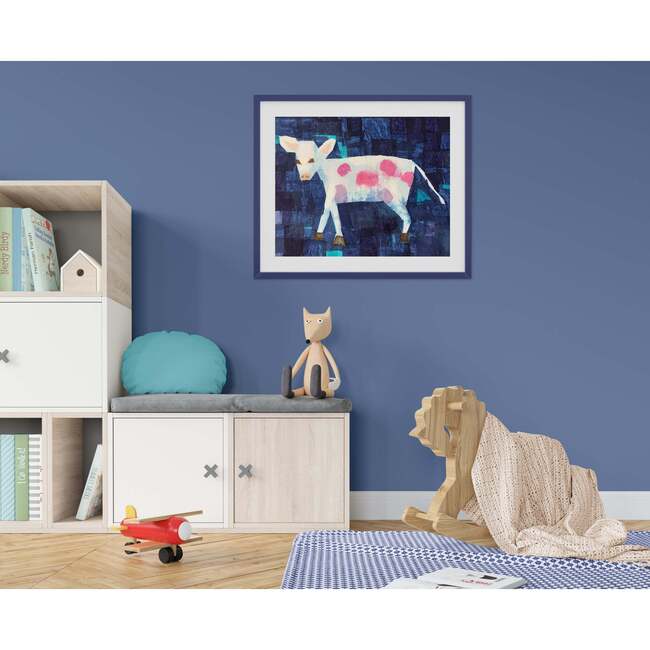 Cow Print 11x14 Horizontal Frame, Blue - Wall Décor - 3
