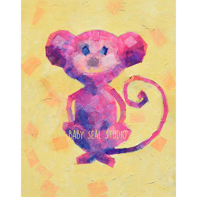 Cheeky Monkey Print 8x10 Vertical Frame, Purple - Wall Décor - 2