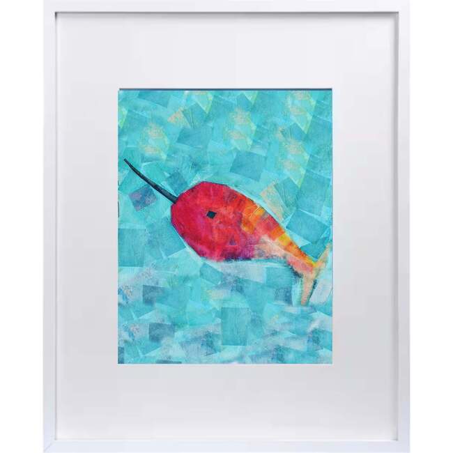 Adorable Narwhal Print 8x10 Vertical Frame, Pink