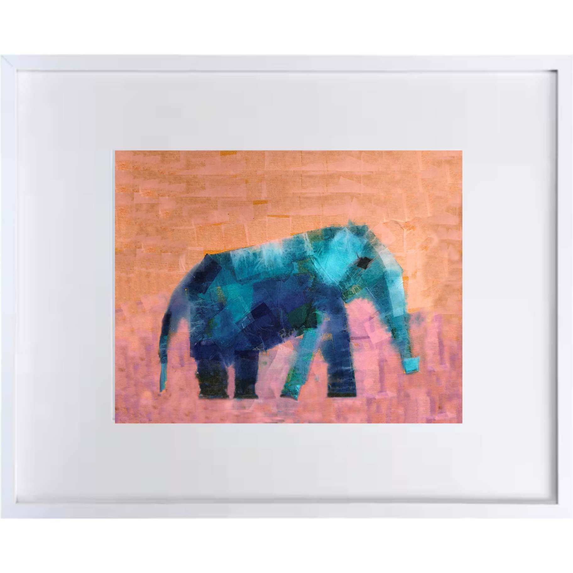 Baby Elephant 8x10 Horizontal Frame, Blue - Wall Décor - 1