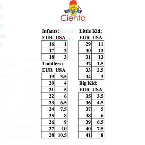 Size chart discount onitsuka kids