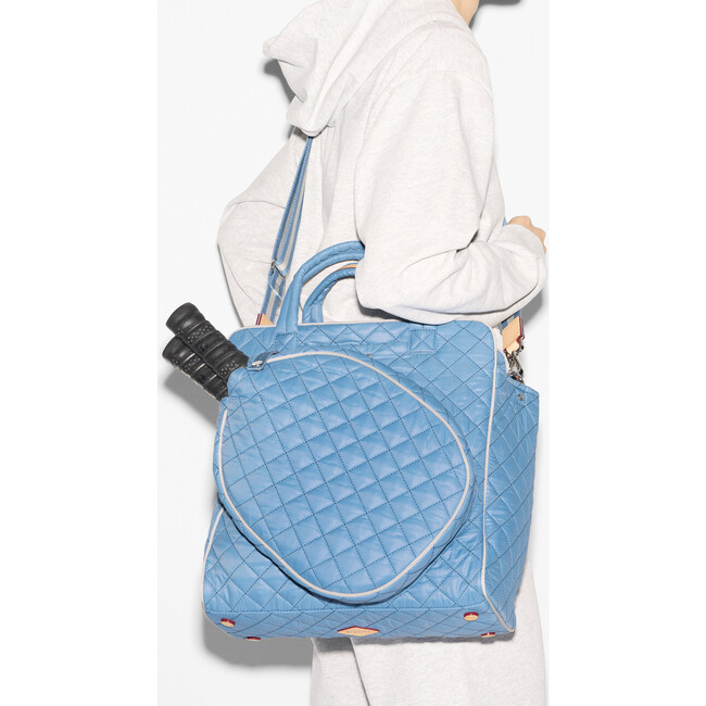 Women's Pickleball Tote, Cornflower Blue & Pebble Liquid - Bags - 2