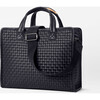 Women's Medium Woven Box Tote, Black - Bags - 3