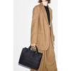Women's Medium Woven Box Tote, Black - Bags - 5