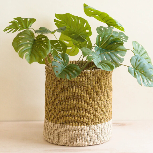 Floor Basket with Handle, Mustard - Storage - 3