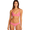 Women's Stella Ribbed Bralette Bikini Top, Rose - Two Pieces - 1 - thumbnail