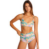 Women's Stella Print Bralette Bikini Top, Light & Olive Jungle - Two Pieces - 1 - thumbnail