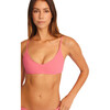 Women's Stella Ribbed Bralette Bikini Top, Rose - Two Pieces - 3