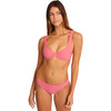 Women's Reese Ribbed Bikini Top, Rose - Two Pieces - 1 - thumbnail