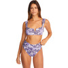 Women's Georgette Bikini Bottom, Navy Jungle - Two Pieces - 2