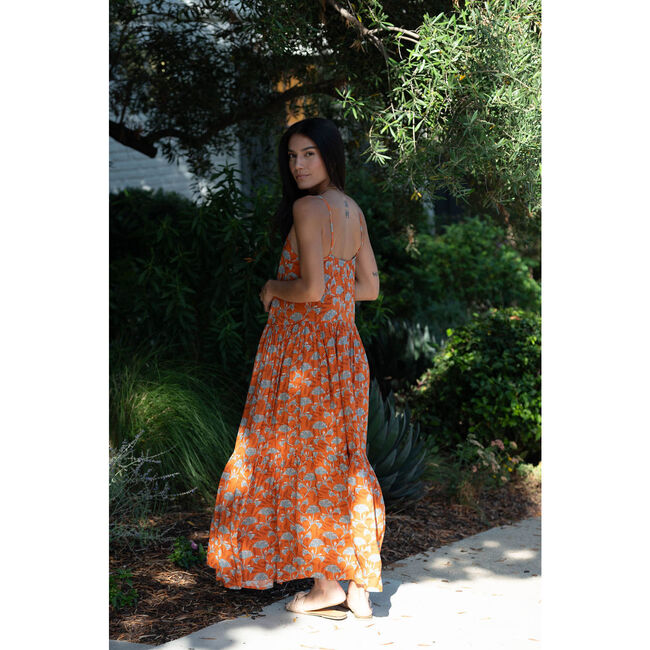 Women's Rio The Burnt Flowers Print Maxi Dress, Multicolors - Dresses - 4