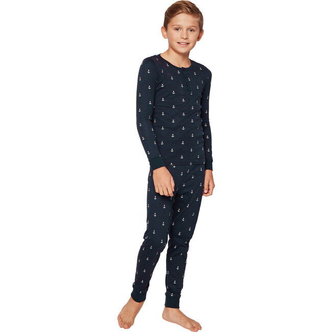 Snug Fit Pajama Set, Portsmouth Anchors - Pajamas - 3