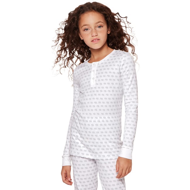 Snug Fit Pajama Set, Elephants - Pajamas - 4