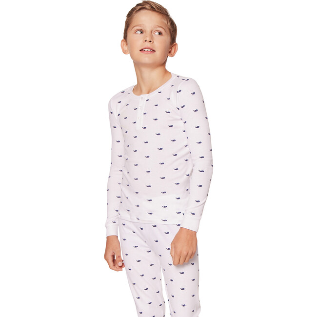 Snug Fit Pajama Set, Whales - Pajamas - 4