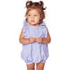 Ruffled Romper, French Blue Seersucker - Rompers - 4