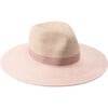 Women's Emmanuelle Packable Fedora, Sand/Rose/Pale Pink - Hats - 1 - thumbnail