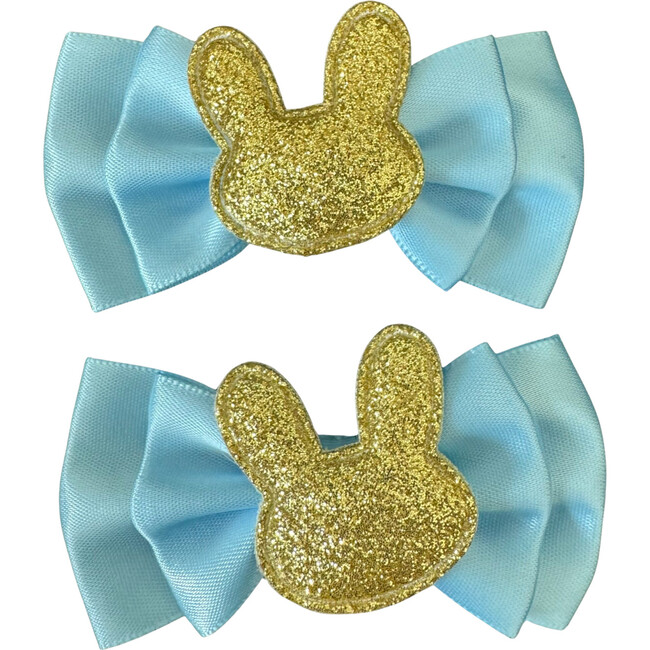 Sparkle Bunny Clip, Blue/Gold