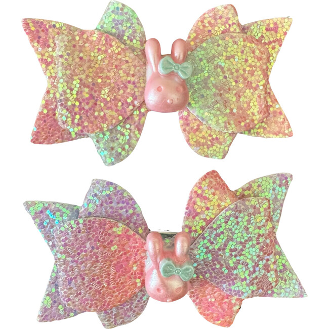Ombre Glitter Bunny Clips, Pastel Pink