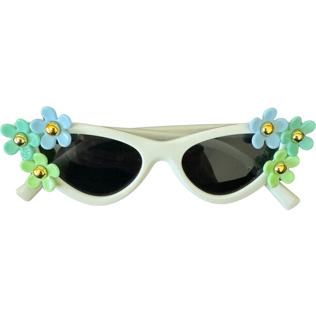 Cat Eye Floral Sunglasses, White