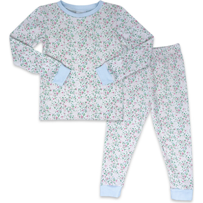 Sweet Pea Belle Bunny Floral Pajama Set, Pink