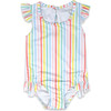 Lottie Striped Swimsuit, Rainbow - One Pieces - 1 - thumbnail