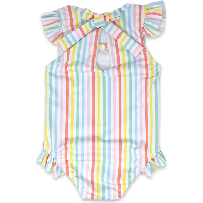 Lottie Striped Swimsuit, Rainbow - One Pieces - 2