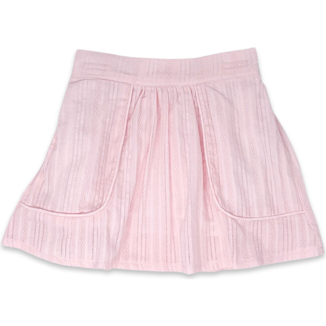 Isabella Patterned Linen Skirt, Pink