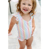 Lottie Striped Swimsuit, Rainbow - One Pieces - 3