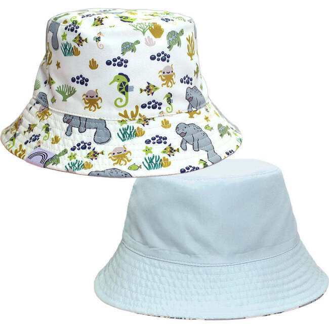 Manatee and Blue Surf Reversible Bucket Hat