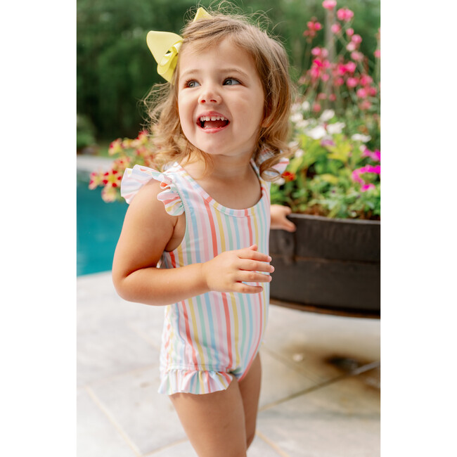 Lottie Striped Swimsuit, Rainbow - One Pieces - 4