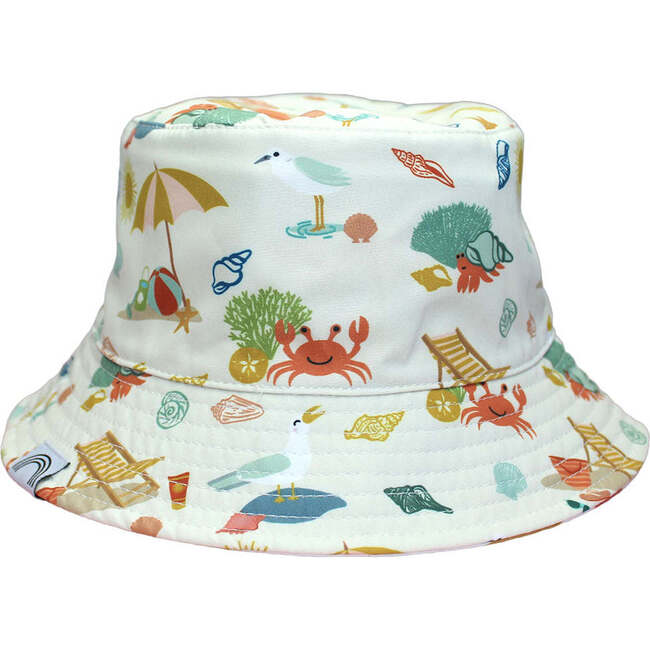 Beach Day and Coral Stripes Reversible Bucket Hat - Hats - 3