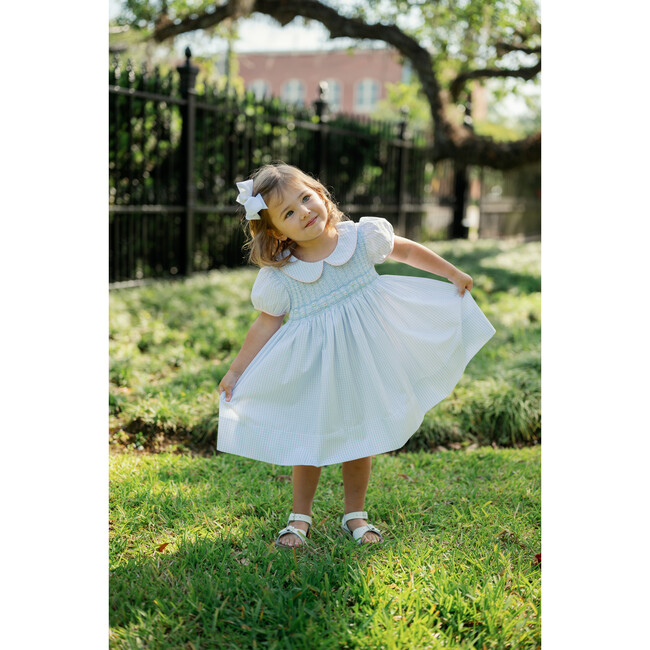 Kelli Windowpane Dress, Woodford Blue - Dresses - 3