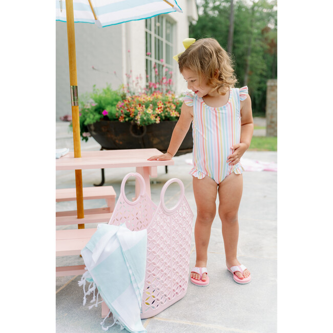 Lottie Striped Swimsuit, Rainbow - One Pieces - 5