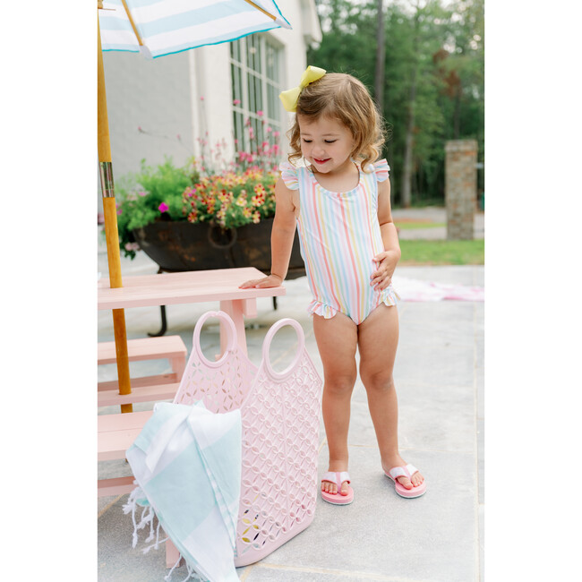 Lottie Striped Swimsuit, Rainbow - One Pieces - 6
