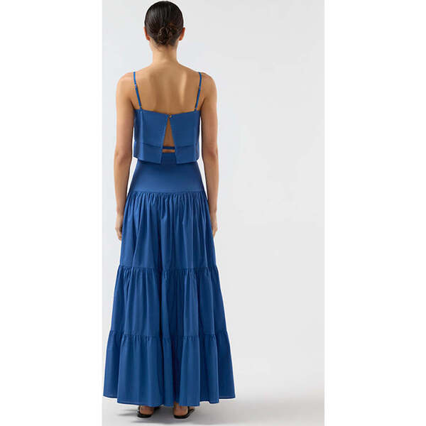 Women's Elouise 3-Tired Skirt, Ocean Blue - Bird & Knoll