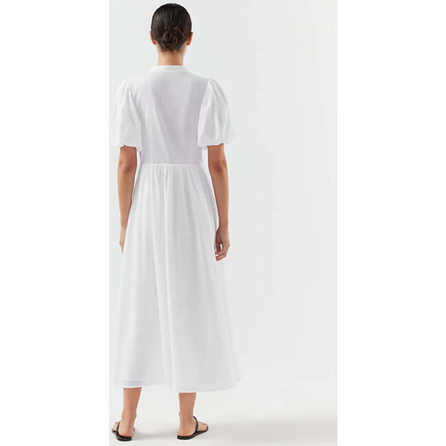 Women's Miki Short Puff Sleeve Dress, White - Dresses - 3