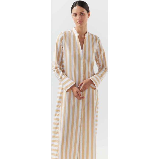 Women's Jude Striped Long Shirt Dress, Sand - Dresses - 3