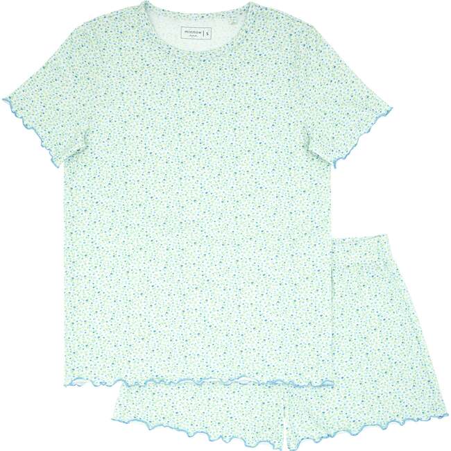 Women's PimaHibsicus Ditsy Shirt & Short Pajamas Set, Green