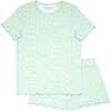 Women's PimaHibsicus Ditsy Shirt & Short Pajamas Set, Green - Pajamas - 1 - thumbnail