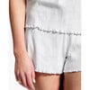 Women's Pima Pointelle Shirt & Short Pajamas Set, White - Pajamas - 4