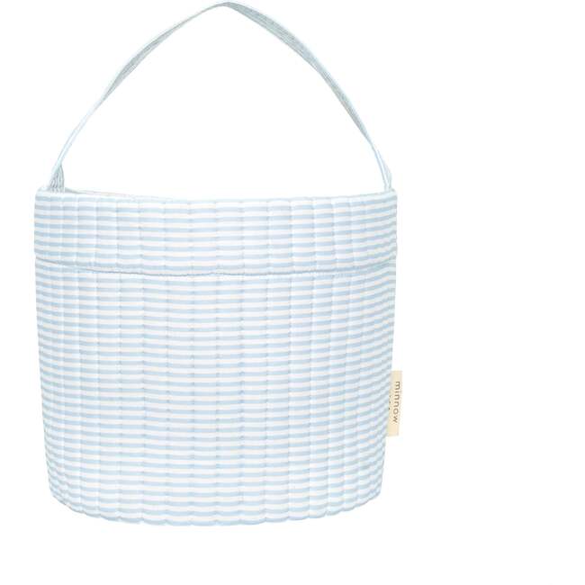 Stripe Quilted Easter Bucket, Powder Blue