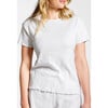 Women's Pima Pointelle Shirt & Short Pajamas Set, White - Pajamas - 5