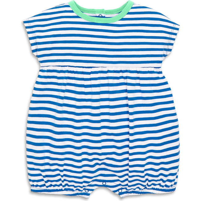 Baby Bubble Shortie In Stripe, Blueberry White Stripe