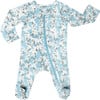 Print Zipped Long Sleeve Footed Onesie, Cherry Blossoms - Onesies - 1 - thumbnail