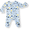 Print Zipped Long Sleeve Footed Onesie, Space Bears - Onesies - 1 - thumbnail