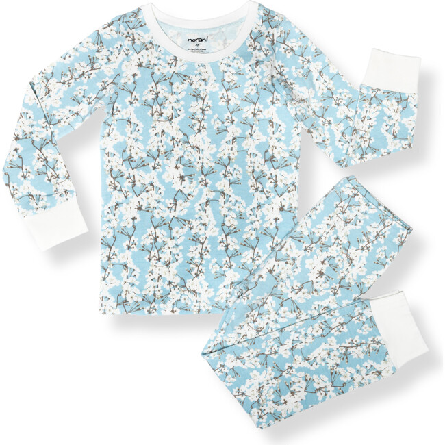 Print Long Sleeve Pajamas, Cherry Blossoms