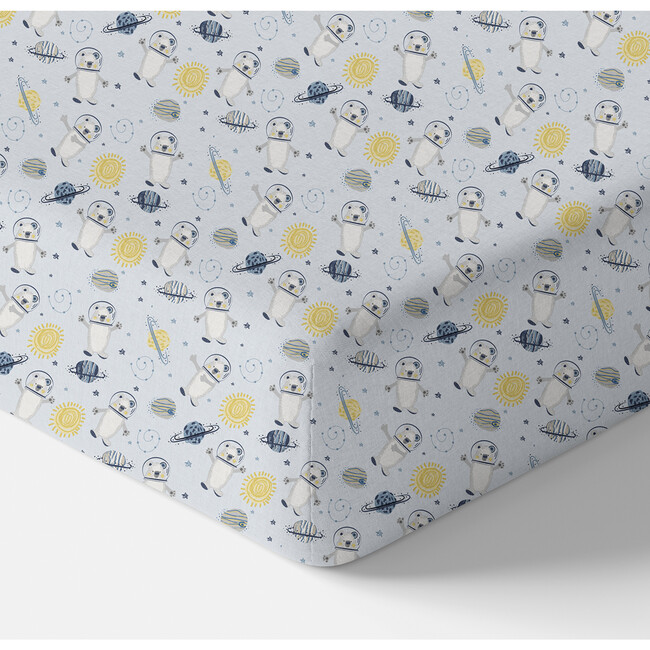 Print Organic Crib Sheet, Space Bears - Crib Sheets - 4