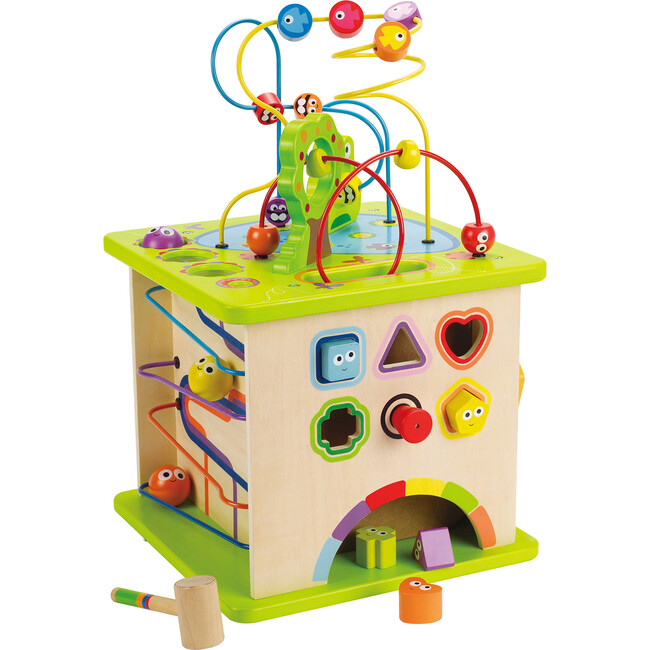 Country Critters 5-Sided Wooden Play Cube for Toddlers