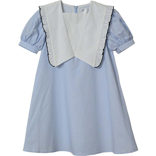 Millie dress , baby blue/off-white